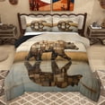 thumbnail image 1 of Homewish Wild Animal Bear Full Size Comforter Sets,Abstract Patchwork Checkered Bedding Comforter Set,Jungle Wildlife Bedding Sets For Teens,Luxury Bedroom Decor Reversible,3pcs, 1 of 8