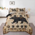thumbnail image 1 of Homewish Wild Animal Bear Full Size Comforter Sets,Rustic Western Boho Bedding Comforter Set,Brown Beige Bedding Sets For Boys Kids,Ultra Soft Home Decor Reversible,3-Piece, 1 of 9