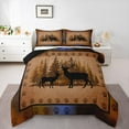 thumbnail image 1 of Homewish Wild Animal Deer Bedding Comforter Set,Safari Bear Paws Twin Comforter Sets,Black Tan Bedding Set For Boys Kids,Ultra Soft Home Decor Reversible,2 Pieces, 1 of 9