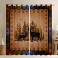 thumbnail image 1 of Homewish Wild Animal Deer Blackout Curtains Set of 2 (52x84 Each),Safari Bear Paws Window Curtains,Black Tan Curtains and Drapes For Boys Kids,Ultra Soft Home Decor, 1 of 6