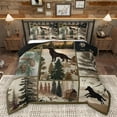 thumbnail image 1 of Homewish Wild Wolf Full Comforter Set,Country Leaves,3-Piece Luxury Reversible, 1 of 9