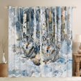 thumbnail image 1 of Homewish Wild Animal Wolves Black Out Curtains,Rustic Birch Tree Curtains Pack of 2 (42x63 Each),White Gray Bedroom Curtains For Adults,Breathable Home Decor, 1 of 6