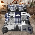thumbnail image 1 of Homewish Wild Bear Deer 7pcs Bedding Comforter Set,Rustic Annual Rings Queen Bedding Sets,Gray Black Queen Sheet Sets For Boys Kids,Luxury Bedroom Decor Reversible, 1 of 8