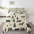 thumbnail image 1 of Homewish Wild Bear Deer Bedding Comforter Set,Cartoon Pine Tree Twin Comforter Sets,Beige Green Bedding Set For Boys Kids,Luxury Bedroom Decor Reversible,2pcs, 1 of 9