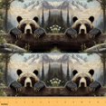 thumbnail image 1 of Homewish Wild Bear Fabric by the Yard 2 Yard,Natural Mountain Flower Room Decor Fabric by the Yard,White Green Black Fabric for Sewing For Boys Teens,Luxury Bedroom Decor, 1 of 6