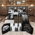 thumbnail image 1 of Homewish Wild Bear Paws Bedding Comforter Set,Woodland Animal Deer Twin Comforter Sets,Happy Camping Camper Bedding Set For Kids,Uper Cozy Room Decor Reversible,2pcs, 1 of 8