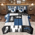 thumbnail image 1 of Homewish Wild Bear Wolves 7 Pieces Bedding Comforter Set,Happy Camping Full Bedding Set,Rustic Farmhouse Cabin Fitted Sheet Flat Sheet For Boys,Microfiber Bedroom Decor Reversible, 1 of 8