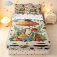 thumbnail image 1 of Homewish Wild Botanical Mushroom Zipper Full Size Comforter Sets with Fitted Sheet and 2 Pillowcases,Snails Butterfly Zipper Bedding Set,Beige,Polkadot Reversible,4pcs, 1 of 8