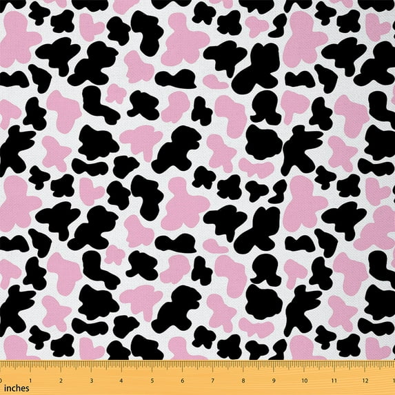 Homewish Wild Cheetah Pattern Fabric by the Yard 1 Yard,Woodland Animal Leopard Home Decor Fabric by the Yard,Pink Black White Sewing Fabric For Boys Girls,Super Cozy Room Decor