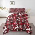 thumbnail image 1 of Homewish Wild Christmas Reindeer Bedding Comforter Set,Red Geometric Plaid Twin Comforter Sets,White Snowflake Bedding Set For Teens,Ultra Soft Home Decor Reversible,2 Pieces, 1 of 7
