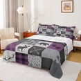 thumbnail image 1 of Homewish Wild Deer Bear Queen Sheet Sets,Rustic Farmhouse Cabin Flat Sheet,Gray Purple Buffalo Queen Fitted Sheet For Boys Kids,Luxury Bedroom Decor,4 Pieces, 1 of 7