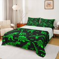 thumbnail image 1 of Homewish Wild Dinosaur Full Size Sheets,Safari Dino Bed Sheets,Green Black Sheet Sets For Boys Kids,Super Cozy Room Decor,4 Pieces, 1 of 7