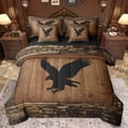 thumbnail image 1 of Homewish Wild Eagle 7-Piece Bedding Comforter Set,Country Farmhouse Lodge King Bedding Sets,Brown Black Bed Sheets For Boys Kids,Microfiber Bedroom Decor Reversible, 1 of 8