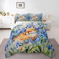 thumbnail image 1 of Homewish Wild Fox Queen Comforter Set,Jungle Animal Bedding Sets,Rustic Flower Lavender Bedding Comforter Set For Girls Teens,Super Cozy Room Decor Reversible,3 Pieces, 1 of 8