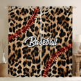 thumbnail image 1 of Homewish Wild Leopard Print Black Out Curtains,Baseball Sport Game Curtains Pack of 2 (42x63 Each),Brown Black Bedroom Curtains For Girls Boys,Microfiber Bedroom Decor, 1 of 6