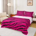 thumbnail image 1 of Homewish Wild Trger Striped Bed Sheets,Modern Gemeotric King Sheets,Black Pink Sheet Set For Men Women,Luxury Bedroom Decor,4-Piece, 1 of 7