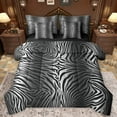 thumbnail image 1 of Homewish Wild Zebra Pattern 7 Pieces Bedding Comforter Set,Jungle Animal Full Bedding Set,Gradient White Black Fitted Sheet Flat Sheet For Men Women,Microfiber Bedroom Decor Reversible, 1 of 8