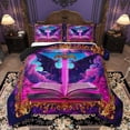 thumbnail image 1 of Homewish Wildlife Bat 3 Pieces Queen Comforter Set for Kids Children Teens,Magical Purple Lightsaber Ultra Soft Bedding Sets,Gothic Style Bedding Comforter Set,Ultra Soft Home Decor,Reversible, 1 of 8