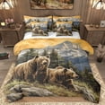 thumbnail image 1 of Homewish Wildlife Bear Bedding Comforter Set 7pcs for Kids Teens,Jungle Animal Queen Bedding Sets Super Cozy,Green Blue Brown Queen Sheet Sets,Super Cozy Room Decor,Reversible, 1 of 8