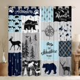 thumbnail image 1 of Homewish Wildlife Bear Deer Blackout Curtains Set of 2 (52x84 Each) for Men, Rustic Camping Adventure Window Curtains, Grey Blue Plaid Curtains and Drapes, Living Room Curtains Decor, 1 of 5