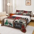 thumbnail image 1 of Homewish Wildlife Bear Family Queen Sheet Sets, Vintage Rustic Plaid Flat Sheet, Countryside Queen Fitted Sheet,Luxury Bedroom Decor, 4 Pieces, 1 of 7