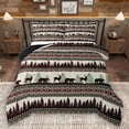 thumbnail image 1 of Homewish Wildlife Deer Bear Full Size Comforter Sets, Rustic Farmhouse Animal Bedding Comforter Set, Western Tribal Aztec Reversible Bedding Sets, Ultra Soft Bedroom Decor, 3 Pieces, 1 of 8