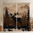 thumbnail image 1 of Homewish Wildlife Deer Elk Blackout Curtains Set of 2 (52x84 Each) for Men, Vintage Lodge Cabin Window Curtains, Brown Rustic Farmhouse Curtains and Drapes, Window Curtains Decor, 1 of 6