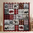thumbnail image 1 of Homewish Wildlife Deer Moose Blackout Curtains Set of 2 (52x84 Each), Jungle Wolf Bear Window Curtains, Rustic Farmhouse Buffalo Curtains and Drapes, Blackout Curtains Bedroom Decor, 1 of 5