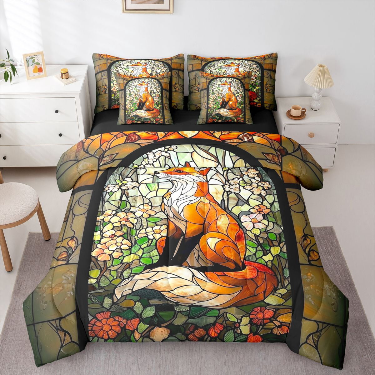 Homewish Wildlife Fox 7pcs Bedding Comforter Set For Kids Children ...