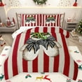 thumbnail image 1 of Homewish Winter Christmas Gloves Queen Comforter Set, Stripe Abstract Lines Bedding Sets, Teems Kids Boys Girls Reversible Bedding Comforter Set, Super Cozy Room Decor, 3-Piece, 1 of 8