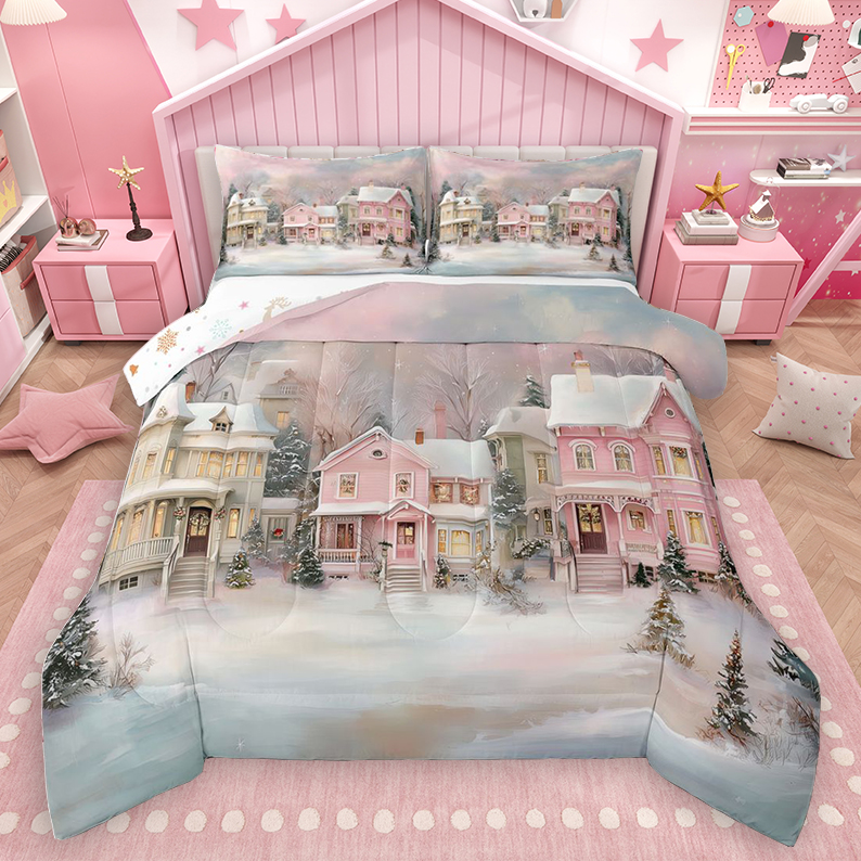 Homewish Winter Rustic Cabin Full Size Comforter Sets for Kid, Kawaii ...
