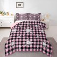 thumbnail image 1 of Homewish Winter Snowflake Bedding Comforter Set 2pcs for Teens,Merry Christmas Twin Comforter Sets Microfiber,Geometric Plaid Grid Breathable Bedding Set,Microfiber Bedroom Decor,Reversible, 1 of 8