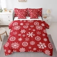 thumbnail image 1 of Homewish Winter White Snowflake 7-Piece Bedding Comforter Set For Children Teens Adults,Happy Christmas Xmas King Bedding Sets,Festival Theme Ultra Soft Bed Sheets,Super Cozy Room Decor,Reversible, 1 of 8