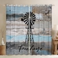 thumbnail image 1 of Homewish Wooden Plank Teens Blackout Curtains Set of 2 (52x84 Each), Grey Blue Lake House Cabin Window Curtains, Rustic Farmhouse Curtains and Drapes, Curtains and Drapes Room Decor, 1 of 6
