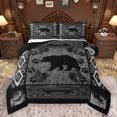 thumbnail image 1 of Homewish Woodland Animal Bear Bedding Comforter Set,Rustic Western Aztec Twin Comforter Sets,Boho Cowboy Tribal Bedding Set For Kids,Breathable Home Decor Reversible,2pcs, 1 of 8