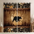 thumbnail image 1 of Homewish Woodland Animal Bear Black Out Curtains,Rustic Farmhouse Cabin Curtains Pack of 2 (42x63 Each),Rustic Botanical Leaf Bedroom Curtains For Men Women,Super Cozy Room Decor, 1 of 6