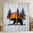 thumbnail image 1 of Homewish Woodland Animal Bear Blackout Curtains Set of 2 (52x84 Each),Rustic Sunset Window Curtains,Orange White Black Curtains and Drapes For Kids,Microfiber Bedroom Decor, 1 of 6