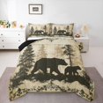 thumbnail image 1 of Homewish Woodland Animal Bear Queen Comforter Set,Rustic Farmhouse Cabin Bedding Sets,Beige Green Bedding Comforter Set For Men Women,Super Cozy Room Decor Reversible,3-Piece, 1 of 9