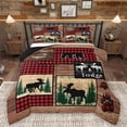 thumbnail image 1 of Homewish Woodland Animal Moose Full Size Comforter Sets,Rustic Farmhouse Cabin Bedding Comforter Set,Old Barn Door Bedding Sets For Boys Teens,Super Cozy Room Decor Reversible,3pcs, 1 of 8