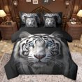thumbnail image 1 of Homewish Woodland White Tiger Bedding Comforter Set 7 Pieces for Kid, Rustic Farmhouse Animal Full Bedding Set, Wildlife Theme Reversible Fitted Sheet Flat Sheet, Luxury Bedroom Decor, 1 of 7