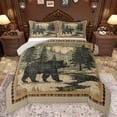 thumbnail image 1 of Homewish Woodland Wildlife Bear Bedding Comforter Set 2pcs for Boys Girls,Vintage Retro Aesthetic Twin Comforter Sets Microfiber,Jungle Animal Breathable Bedding Set,Lightweight Room Decor, 1 of 8