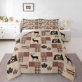 thumbnail image 1 of Homewish Woodland Wildlife Deer Bedding Comforter Set 2pcs for Kids Teens Adults,Maple Leaves Twin Comforter Sets Microfiber,Geometric Plaid Grid Breathable Bedding Set,Ultra Soft Home Decor, 1 of 8