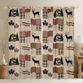 thumbnail image 1 of Homewish Woodland Wildlife Deer Black Out Curtains for Kids Teens Adults,Maple Leaves Curtains Pack of 2 (42x63 Each),Geometric Plaid Grid Bedroom Curtains,Ultra Soft Home Decor, 1 of 6
