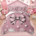 thumbnail image 1 of Homewish Xmas Bowknot 3-Piece Full Size Comforter Sets for Female Men,White Snowflake Bedding Comforter Set,Merry Christmas Lightweight Bedding Sets,Breathable Home Decor,Reversible, 1 of 8