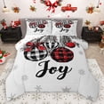 thumbnail image 1 of Homewish Xmas Buffalo Ball Bedding Comforter Set for Kids, Kawaii Winter Snowflake Twin Comforter Sets, Merry Christmas Reversible Bedding Set, Luxury Bedroom Decor, 2 Pieces, 1 of 8