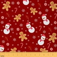 thumbnail image 1 of Homewish Xmas Gingerbread Man Fabric by the Yard 1 Yard,Cartoon Christmas Snowman Home Decor Fabric by the Yard,Red Brown White Sewing Fabric For Girls Boys Kids,Super Cozy Room Decor, 1 of 5