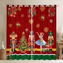 Homewish Xmas Nutcracker Black Out Curtains for Teens Boys Girls,Ballet Girl Curtains Pack of 2 (42x63 Each),Merry Christmas Bedroom Curtains,Super Cozy Room Decor