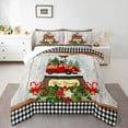 thumbnail image 1 of Homewish Xmas Red Truck 2pcs Bedding Comforter Set for Kids Children,Geometric Plaid Grid Twin Comforter Sets,Merry Christmas Breathable Bedding Set,Retro Vintage Bedroom Decor, 1 of 8