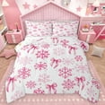thumbnail image 1 of Homewish Xmas Snowflake 2pcs Bedding Comforter Set For Teens Boys Girls,Cartoon Pink Bowknot Twin Comforter Sets,Merry Christmas Breathable Bedding Set,Luxury Bedroom Decor,Reversible, 1 of 8