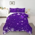 thumbnail image 1 of Homewish Xmas Snowflake 3-Piece Full Size Comforter Sets For Teens Boys Girls,Purple White Bedding Comforter Set,Merry Christmas Lightweight Bedding Sets,Ultra Soft Home Decor,Reversible, 1 of 8